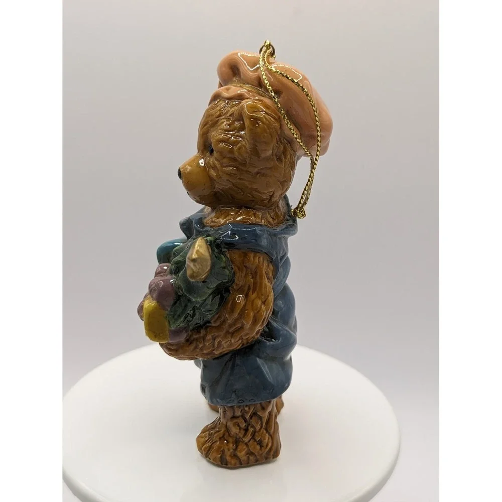 Glossy Bear Christmas Ornaments Boy Girl Ceramic Tree Gifts Heart Overalls 4